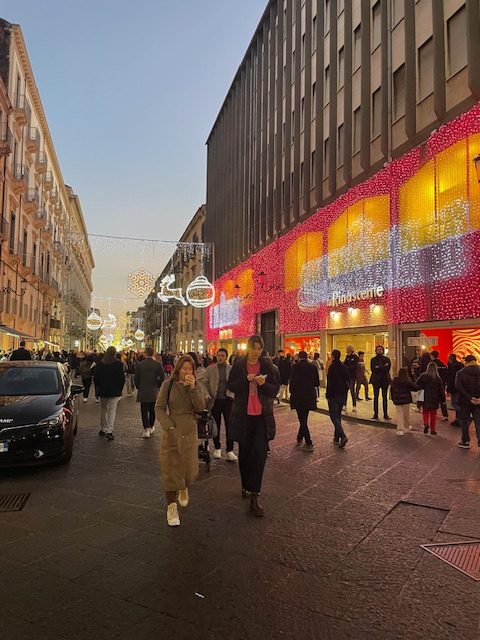 Via Etnea in Catania lit up for the winter holidays